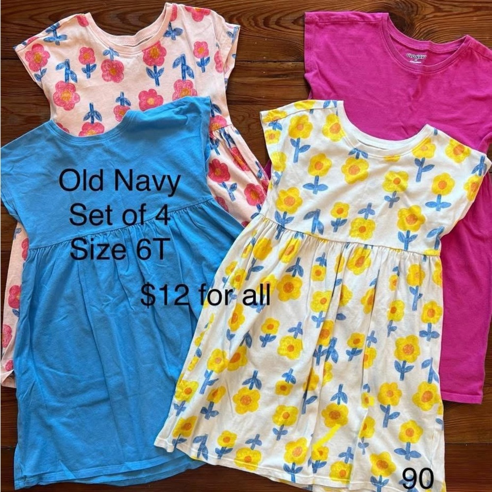 Old Navy Girls' Floral & Solid Dress Set - 6T
